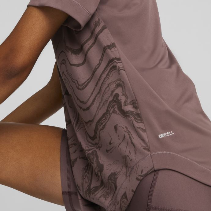 Poussiéreux Prune Puma Canada Run Graphique Imprimé Manches Courtes T-shirt De Course Femmes
