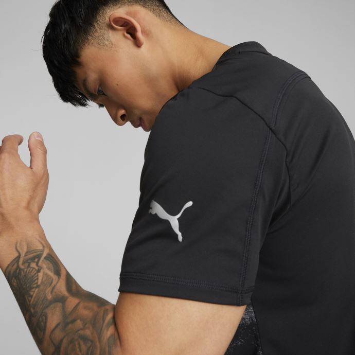 Puma Canada T-shirt De Course Imprimé à Manches Courtes Hommes Noir
