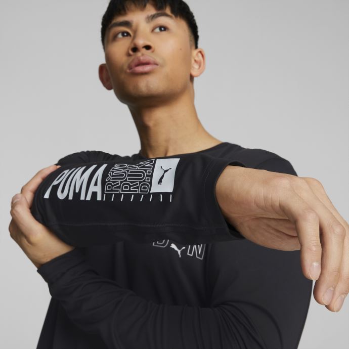 Puma Canada T-shirt De Course à Manches Longues Noir Pour Hommes