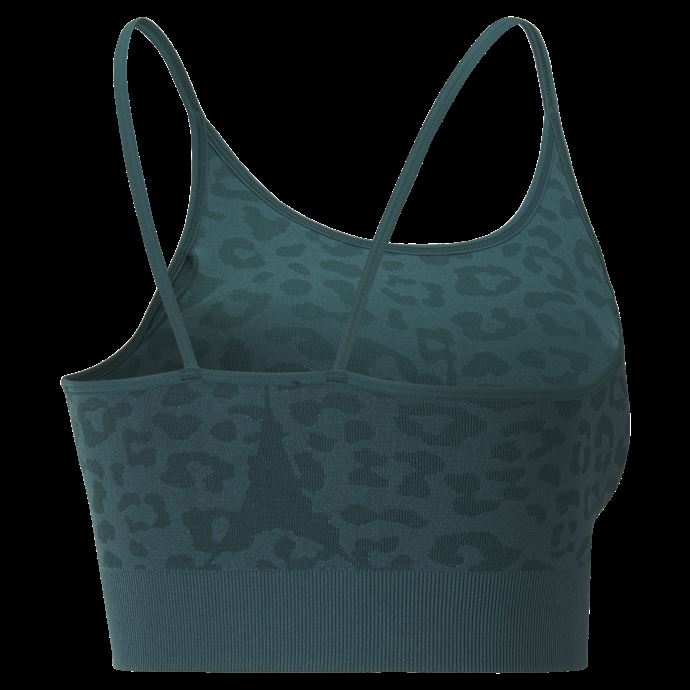 Soutien-gorge D'entraînement Long Sans Couture à Imprimé Léopard Varsity Green Femmes Puma Canada
