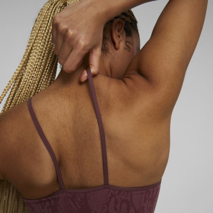 Soutien-gorge D'entraînement Long Formknit Sans Coutures Pour Femmes Imprimé Serpent Aubergine Puma Canada