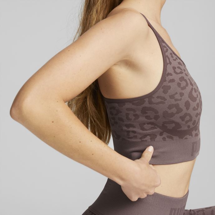 Soutien-gorge D'entraînement Long Sans Coutures Formknit Femmes Dusty Plum-leopard Print Puma Canada
