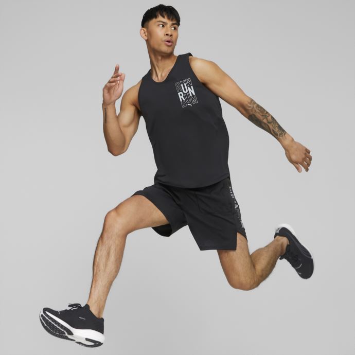 Puma Canada Black Run Logo Maillot De Course Hommes

