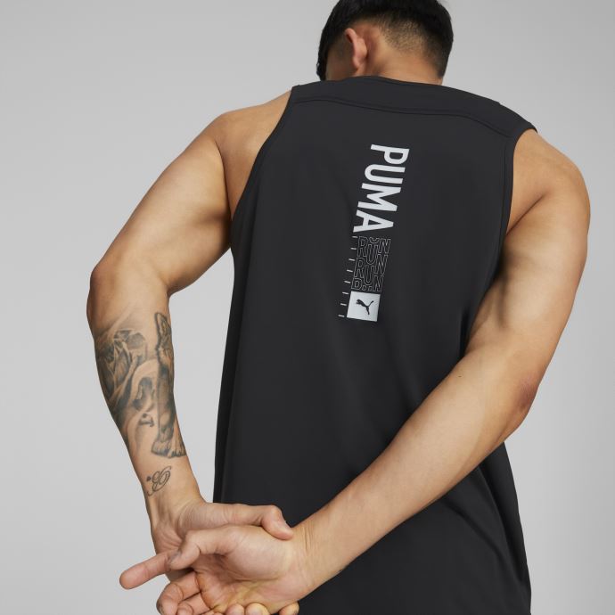 Puma Canada Black Run Logo Maillot De Course Hommes
