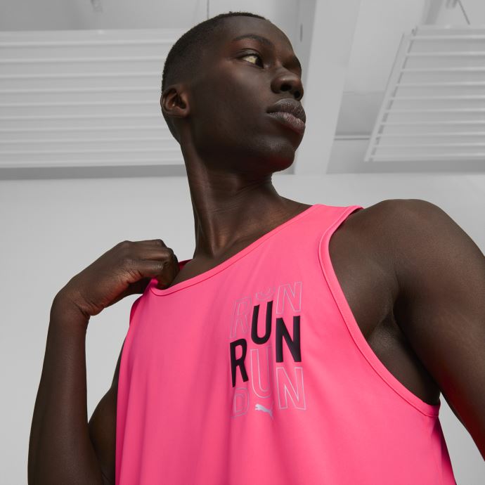 Coucher De Soleil Lueur Puma Canada Run Logo Maillot De Course Hommes