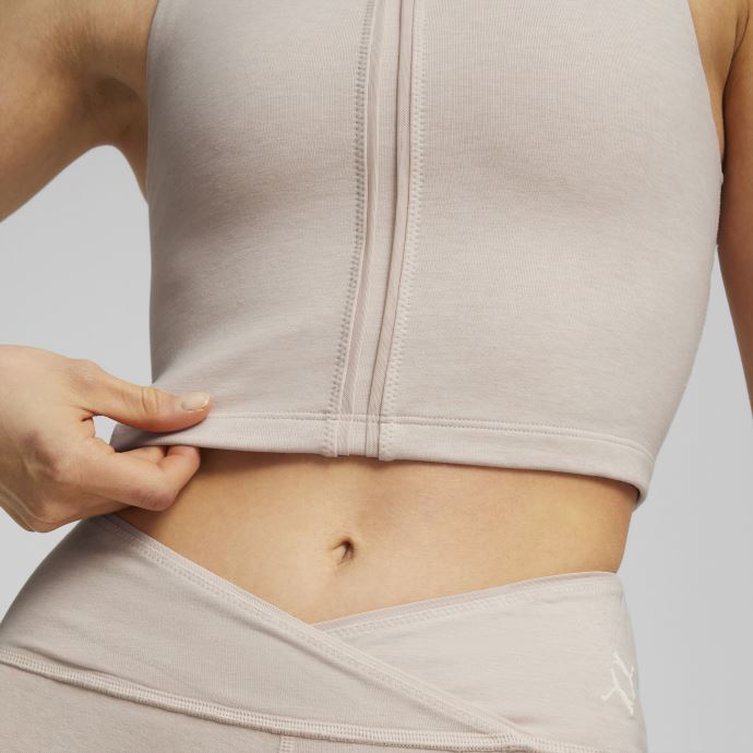 Puma Canada Exhale Cut Out Studio Training Crop Top Femmes Rose Quartz Heather