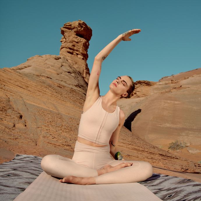 Puma Canada Exhale Cut Out Studio Training Crop Top Femmes Rose Quartz Heather
