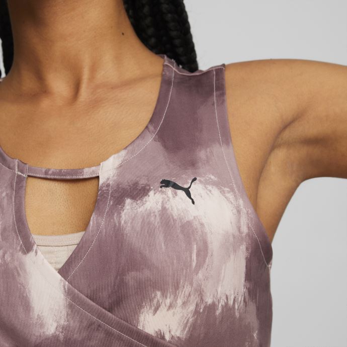 Puma Canada Rose Quartz-paint Stroke Print Studio Crop Top Imprimé Femme
