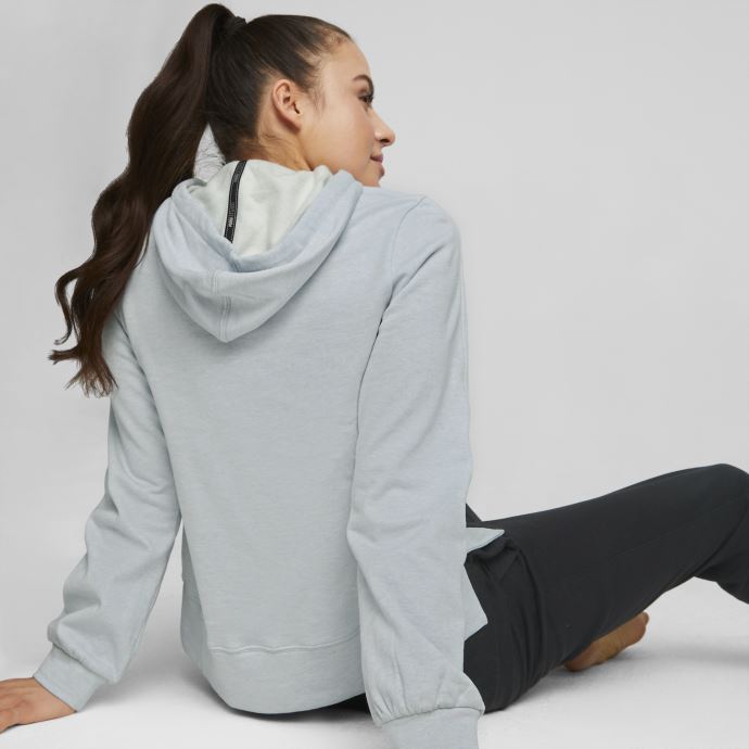 Chandail à Capuchon D'entraînement Studio Fleece Gris Platine Pour Femme Puma Canada