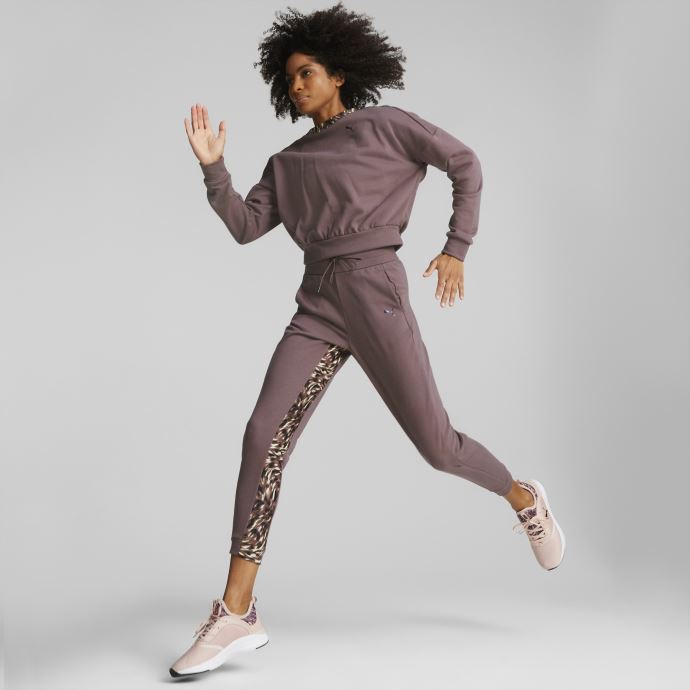 Sweat D'entraînement Puma Canada Dusty Plum Safari Glam Crew Pour Femme
