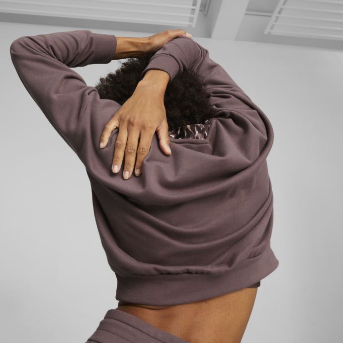 Sweat D'entraînement Puma Canada Dusty Plum Safari Glam Crew Pour Femme
