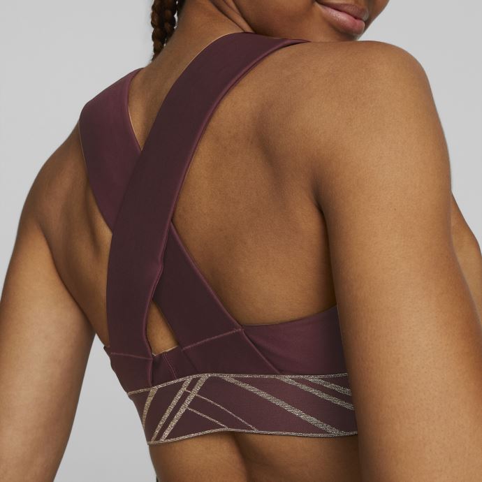 Puma Canada Aubergine-deco Glam Mid Impact Deco Glam Soutien-gorge D'entraînement Pour Femme