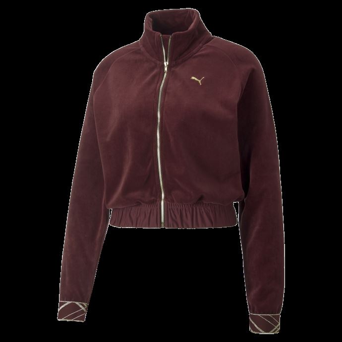 Puma Canada Aubergine Deco Glam Velour Full-zip Training Jacket Femmes
