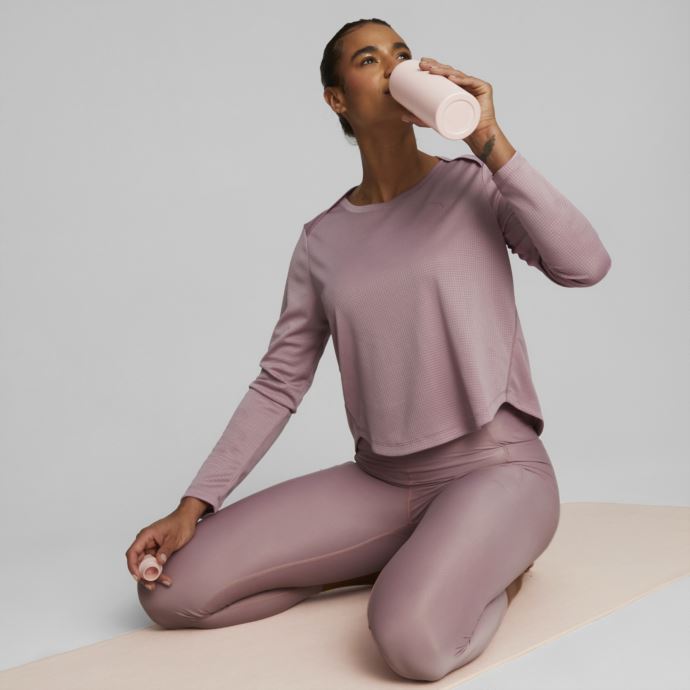 Puma Canada Studio Waffle Sweat D'entraînement à Manches Longues Femmes Raisin Pâle
