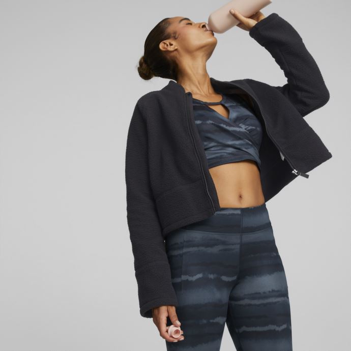 Puma Canada Noir Studio Sherpa Veste D'entraînement Femmes
