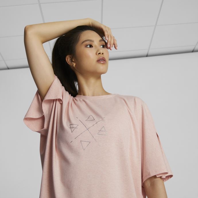 T-shirt D'entraînement Pour Femmes De Studio Graphique Placé Exhale Quartz Rose Chiné Puma Canada