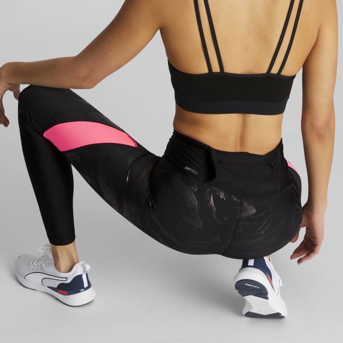 Puma Canada Ultraform Taille Haute Pleine Longueur Imprimé Collants De Course Pour Femme Black-sunset Glow

