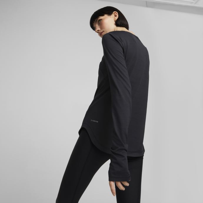 Puma Canada Cloudspun T-shirt De Course à Manches Longues Femme Noir