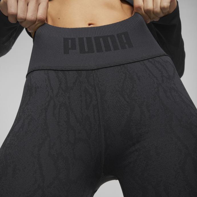 Collants D'entraînement Formknit Taille Haute Sans Coutures Pour Femmes Longueur 7-8 Puma Canada Imprimé Serpent Noir