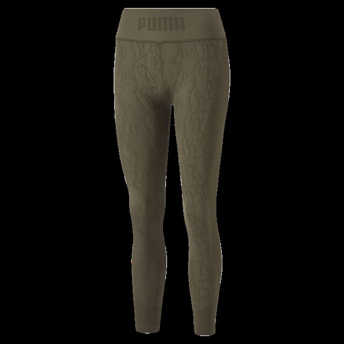 Puma Canada Deep Olive-snake Print Formknit Sans Couture Taille Haute 7-8 Longueur Collants D'entraînement Femmes
