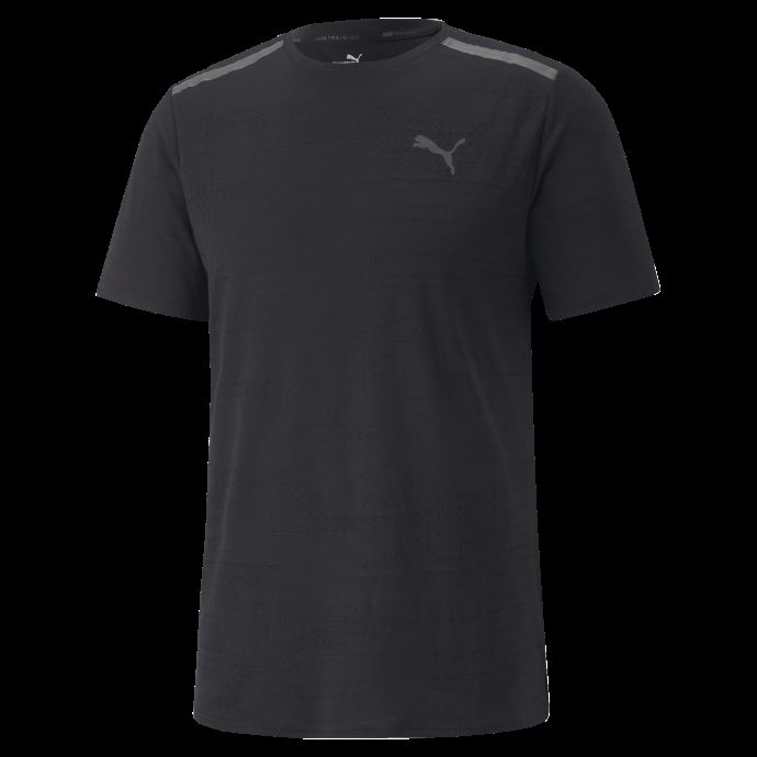 T-shirt D'entraînement Jacquard à Manches Courtes Pour Hommes Noir Puma Canada
