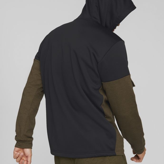 Veste D'entraînement Cloudspun Hommes Puma Canada Deep Olive Heather-black
