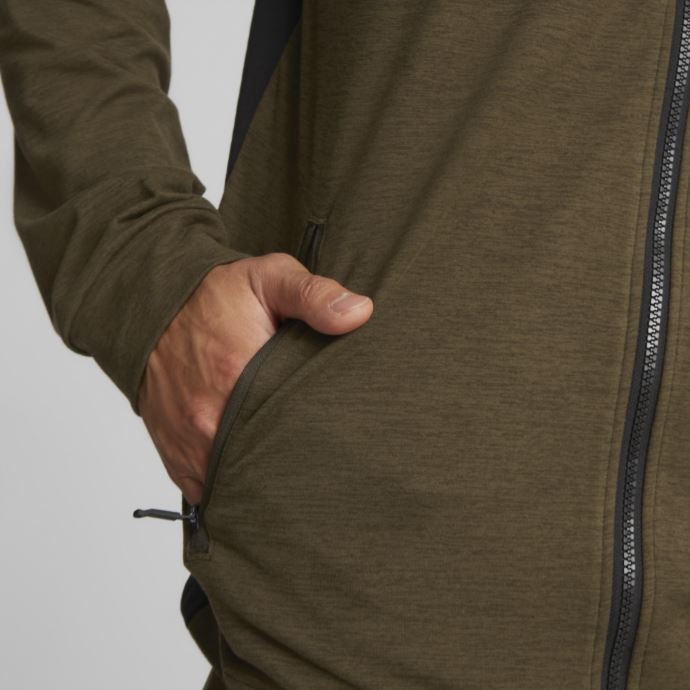 Veste D'entraînement Puma Canada Cloudspun Olive Profonde Chinée-noir Hommes