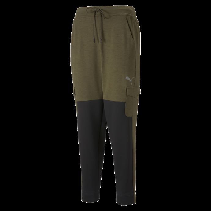 Pantalon D'entraînement Puma Canada Q4 Cloudspun Hommes Olive Profonde Chiné-noir
