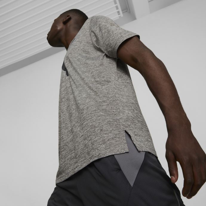 Puma Canada T-shirt D'entraînement Pour Hommes Heather-Aop Cat Favorite Heather Cat Gris Moyen
