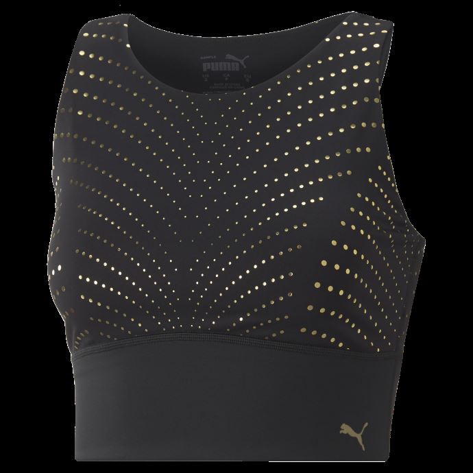 Puma Canada Soutien-gorge De Sport Graphique Or Métallisé Pour Toujours Luxe Femmes

