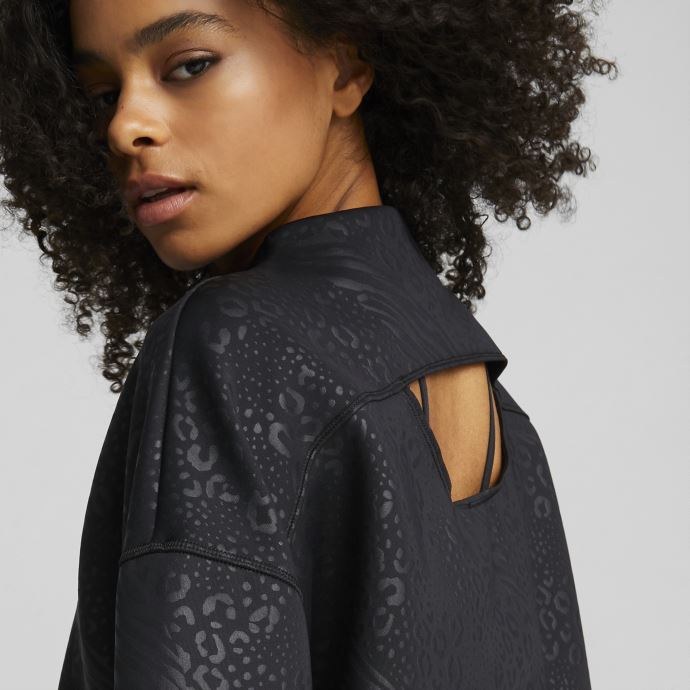 Chandail D'entraînement à Col Ras Du Cou En Relief Noir Fashion Luxe Pour Femmes Puma Canada