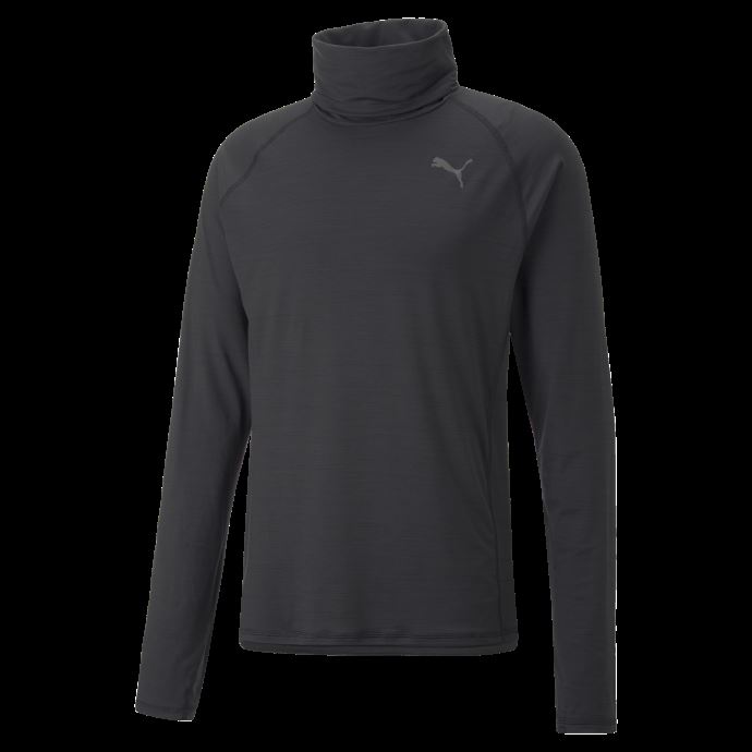 Puma Canada Chemise De Course à Manches Longues à Col Haut Et à Manches Longues Pour Hommes Noir Heather Run Cloudspun
