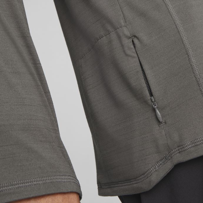 Puma Canada Run Cloudspun Chemise De Course à Col Haut Et Manches Longues Pour Hommes Castlerock Chiné