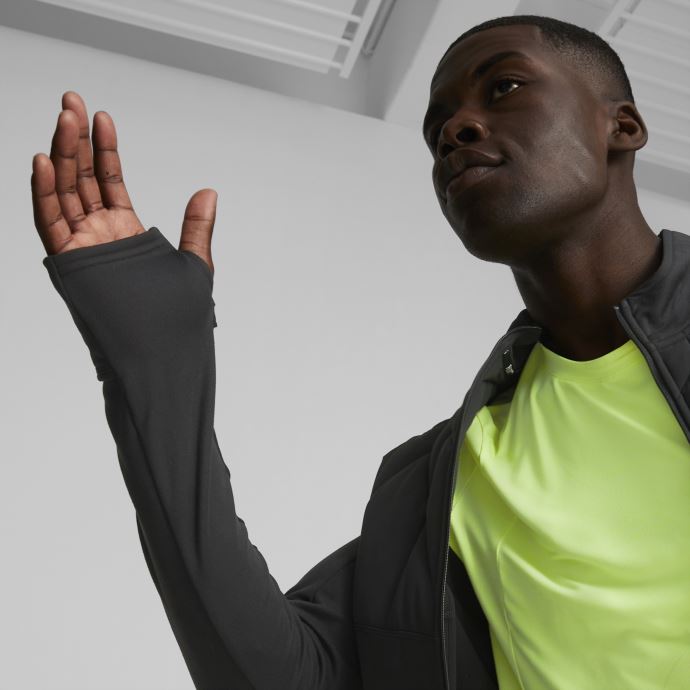 Puma Canada Noir Cloudspun Wrmlbl Veste De Course Rembourrée Hommes
