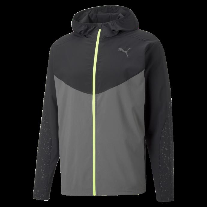 Veste De Course Tissée Imprimée Réfléchissante Hommes Puma Canada Castlerock-noir
