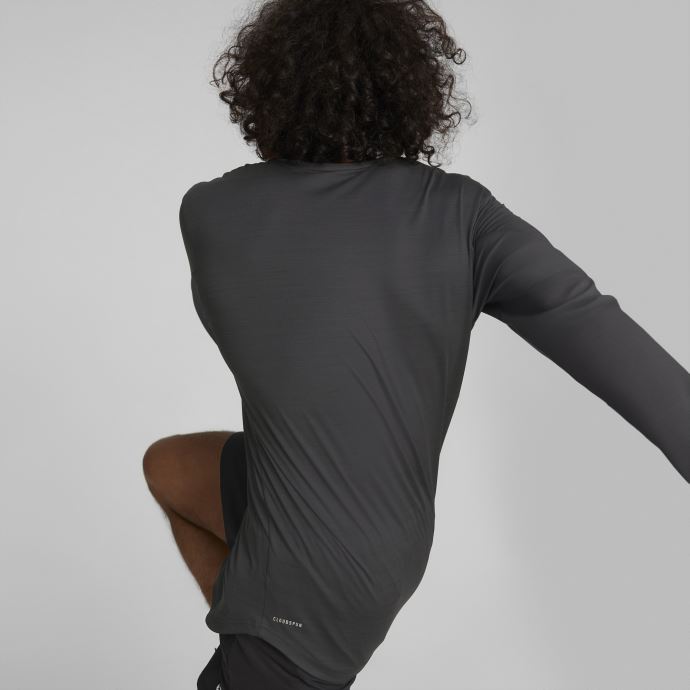 Puma Canada Cloudspun T-shirt De Course à Manches Longues Pour Hommes Noir Chiné
