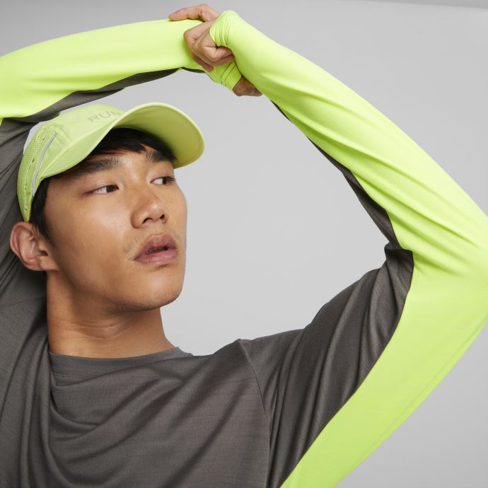 Castlerock-lime Squeeze Puma Canada Cloudspun T-shirt De Course à Manches Longues Hommes