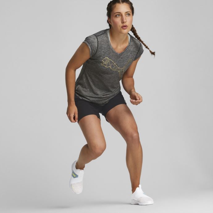 T-shirt D'entraînement Pour Femme Heather Cat Préféré Puma Canada Noir Heather-aop Cat Q4