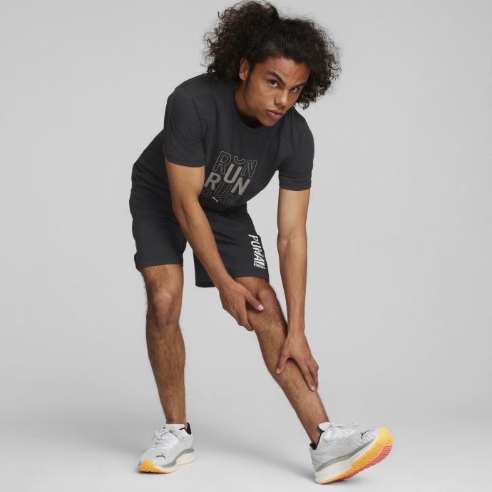 Puma Canada Performance Logo T-shirt De Course à Manches Courtes Hommes Noir
