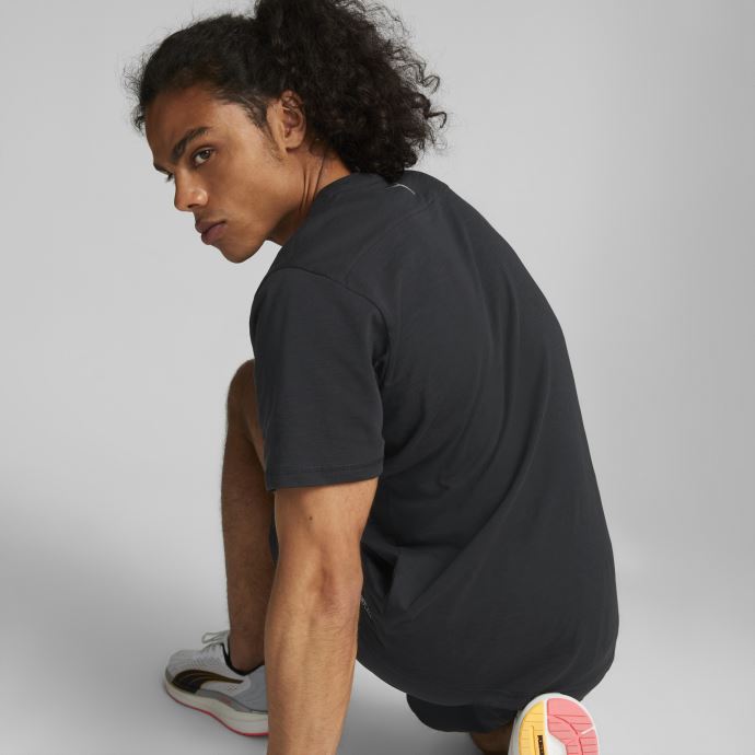 Puma Canada Performance Logo T-shirt De Course à Manches Courtes Hommes Noir
