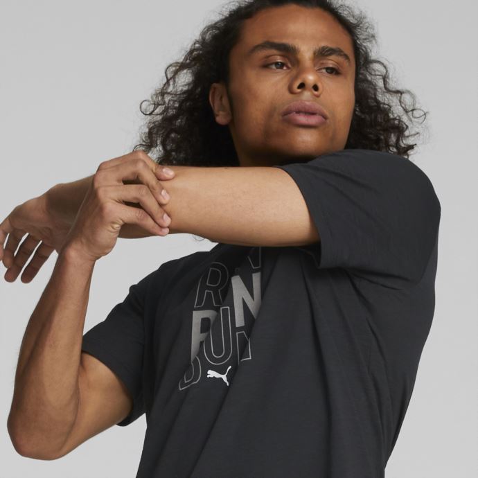 Puma Canada Performance Logo T-shirt De Course à Manches Courtes Hommes Noir
