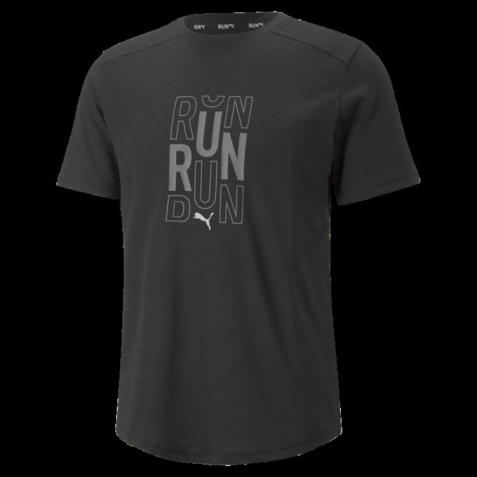 Puma Canada Performance Logo T-shirt De Course à Manches Courtes Hommes Noir
