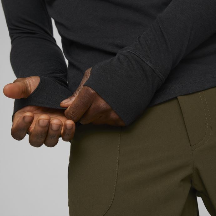 Puma Canada Black Seasons T-shirt De Course à Manches Longues En Laine Hommes