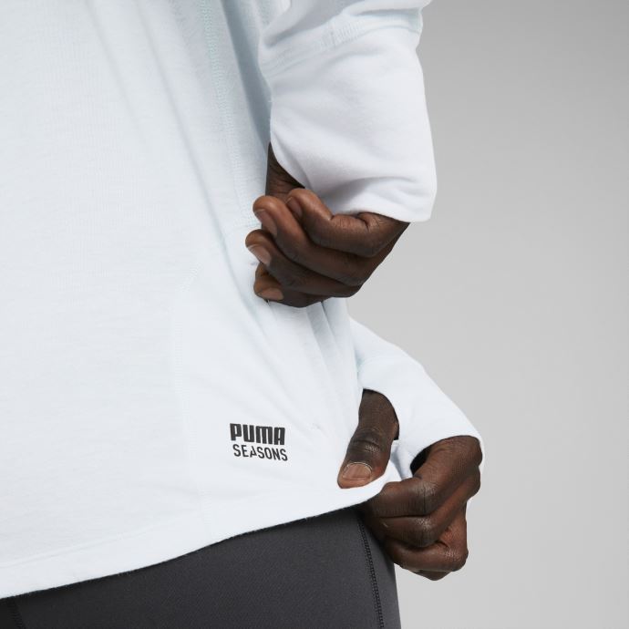 T-shirt De Course à Manches Longues En Laine Puma Canada Seasons Gris Platine Hommes