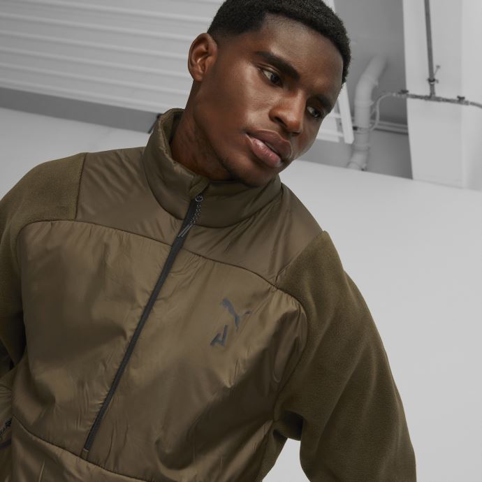 Puma Canada Seasons Pull De Course En Molleton Pour Hommes Olive Profonde