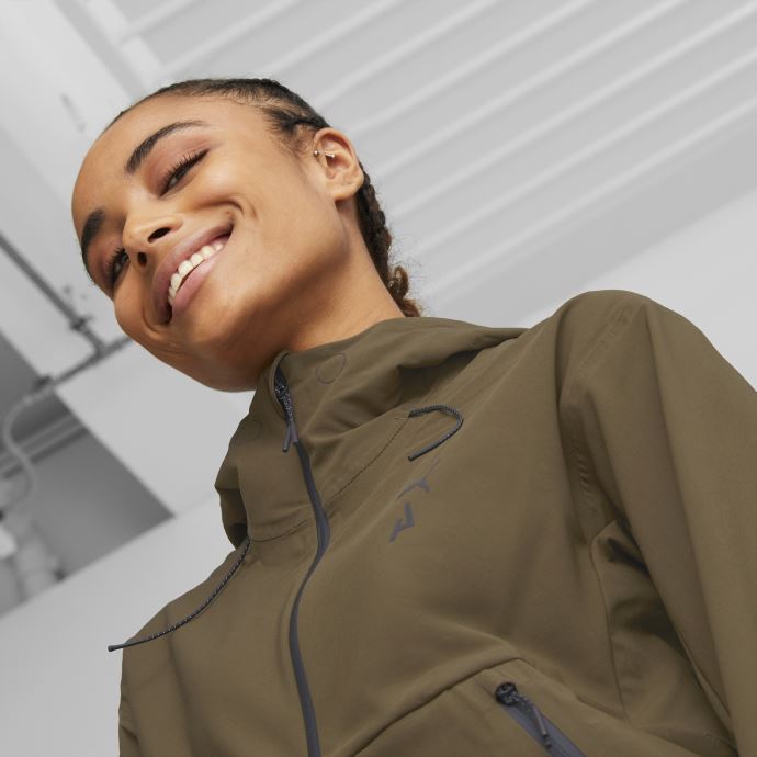 Veste De Course Puma Canada Seasons Raincell Femme Olive Profonde
