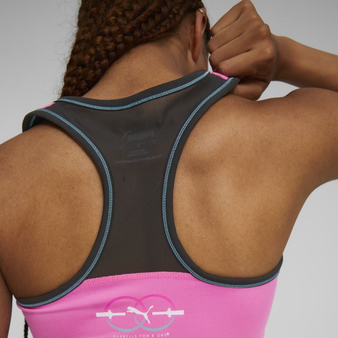 Soutien-gorge De Sport Puma Canada X Barbells For Boobs Zip Frontal Pour Femme Rose Lumineux