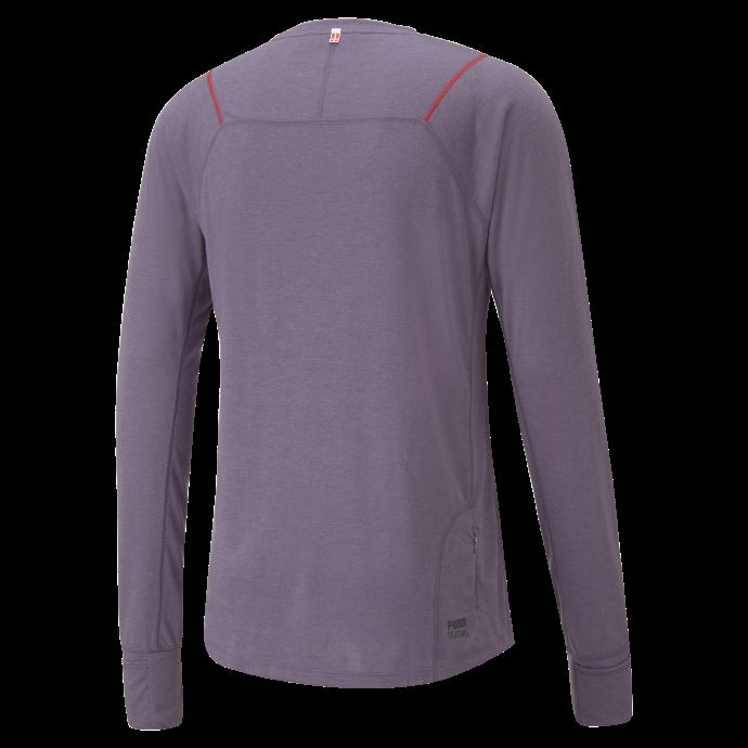 Puma Canada X Kso Seasons Haut De Course à Manches Longues En Laine Pour Hommes Violet Anthracite Chiné