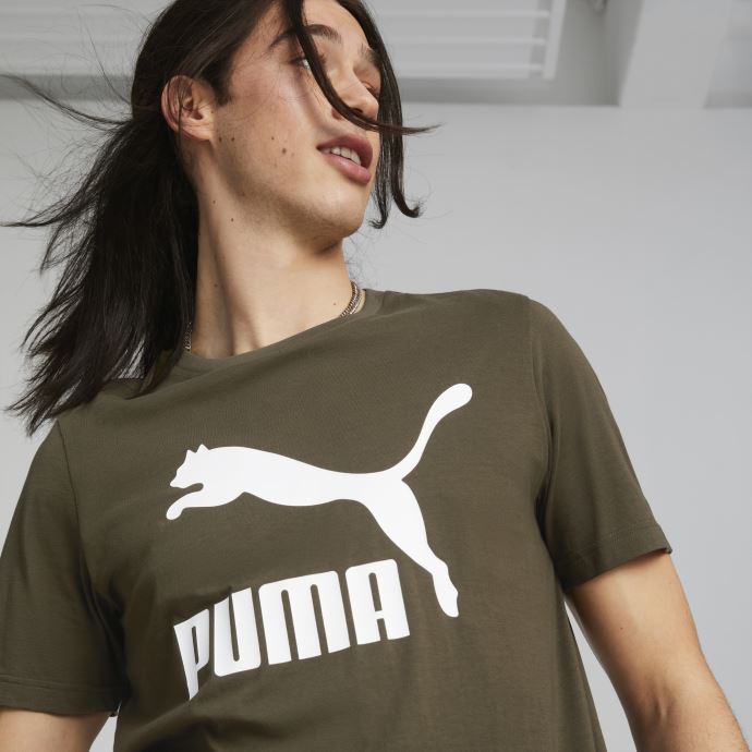 T-shirt à Logo Deep Olive Classics Pour Hommes Puma Canada
