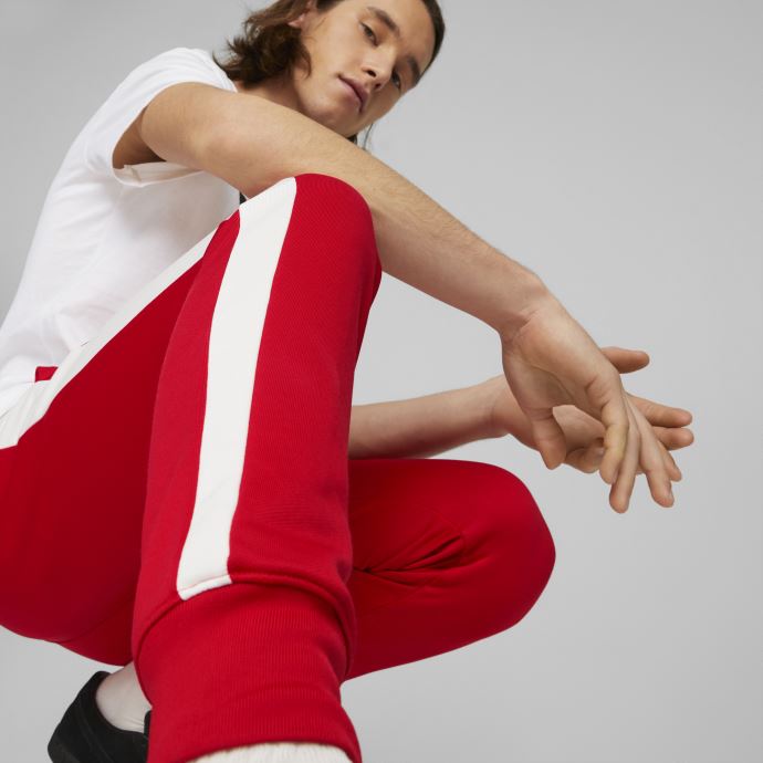 Puma Canada Pantalon De Survêtement Iconique T7 Rouge à Haut Risque Pour Hommes